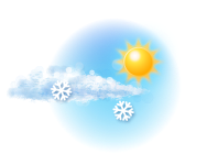 Переменная облачность,
небольшой снег