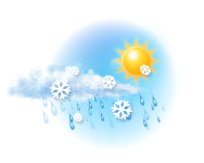 Переменная облачность,
дождь со снегом