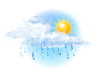 Облачно с прояснениями,
дождь