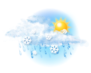 Облачно с прояснениями,
дождь со снегом