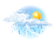 Облачно с прояснениями,
дождь, грозы