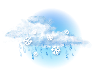 Суцільна хмарність,
дощ зі снігом