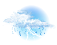 Сплошная облачность,
дождь, грозы