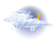 Облачно с прояснениями,
мелкий мокрый снег