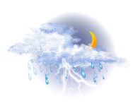 Облачно с прояснениями,
дождь, грозы