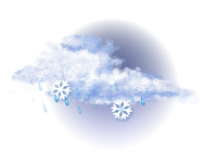 Суцільна хмарність,
дрібний мокрий сніг