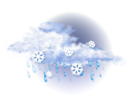 Суцільна хмарність,
дощ зі снігом